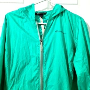 Eddie Bauer Women's Full-Zip Hooded Light Rain Jacket Size L